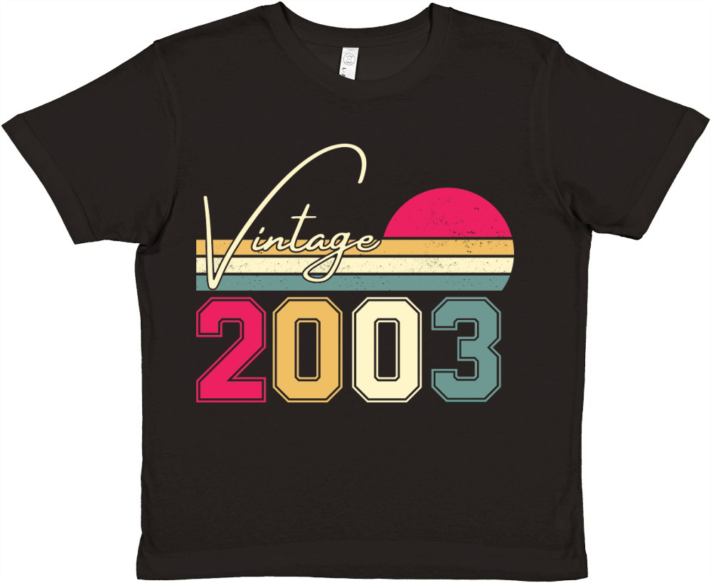 Birthday  Vintage Classic Born In 2003 Premium Kids Crewneck T-shirt
