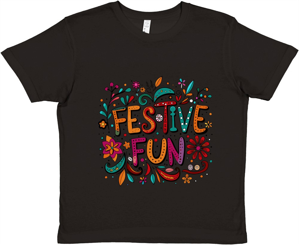 Festive Fun bright colors with playful doodles Premium Kids Crewneck T-shirt