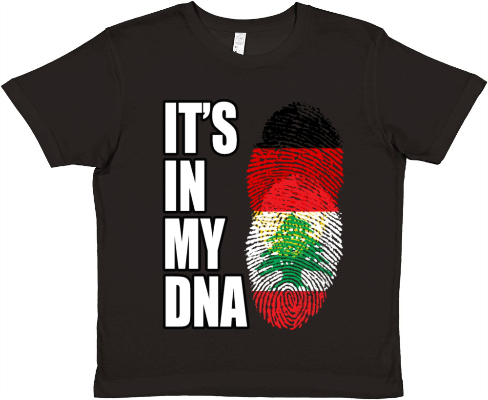 German And Lebanese Mix DNA Flag Heritage Premium Kids Crewneck T-shirt