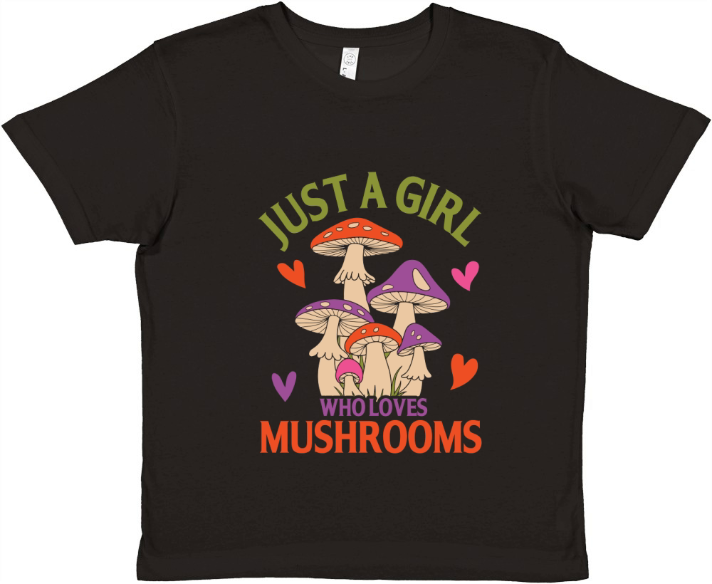 Just A Girl Who Loves Mushrooms Premium Kids Crewneck T-shirt