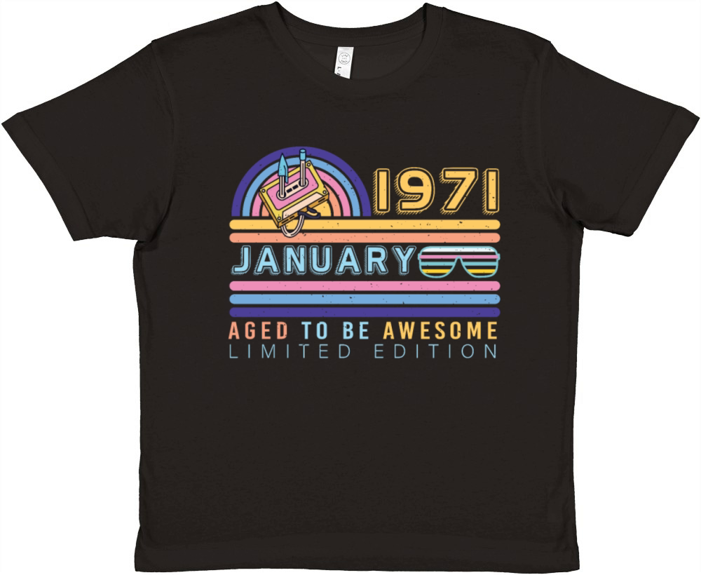 Limited January 1971 Retro Premium Kids Crewneck T-shirt