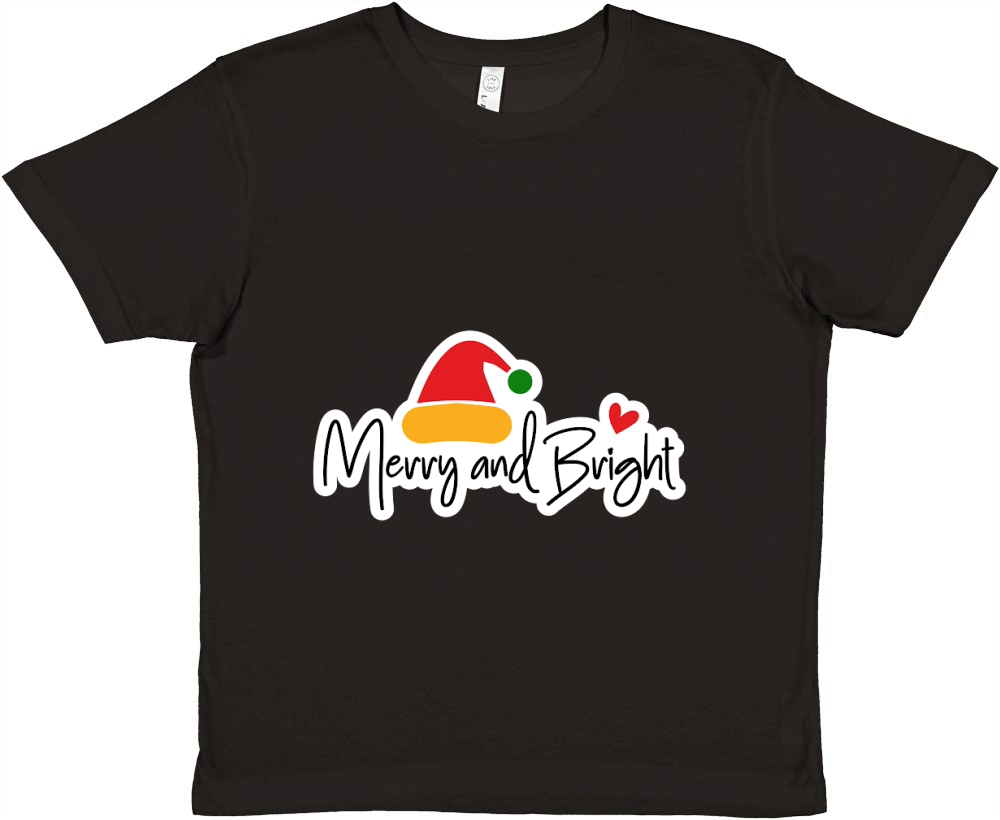Merry and Bright Premium Kids Crewneck T-shirt