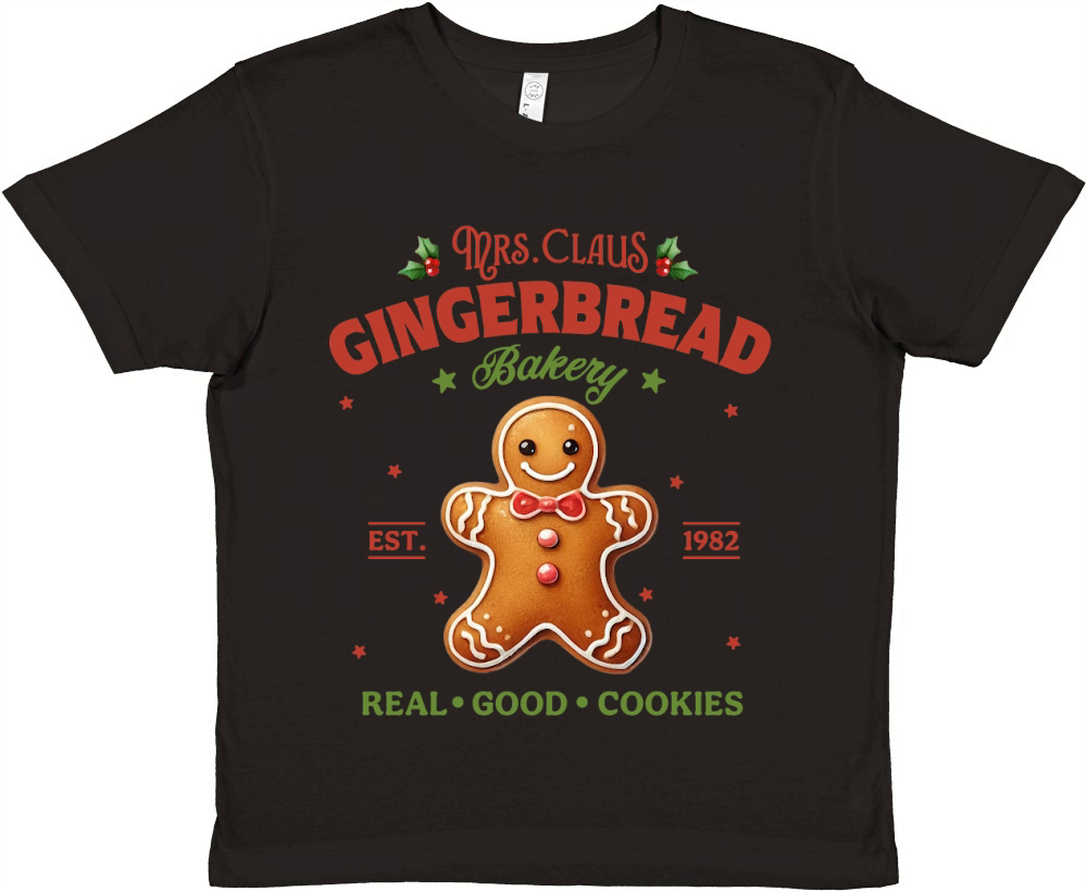 Mrs.Claus Gingerbread Bakery Premium Kids Crewneck T-shirt
