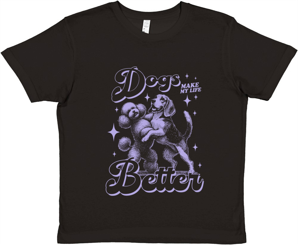 poodle dancing with a beagle D Violet Premium Kids Crewneck T-shirt