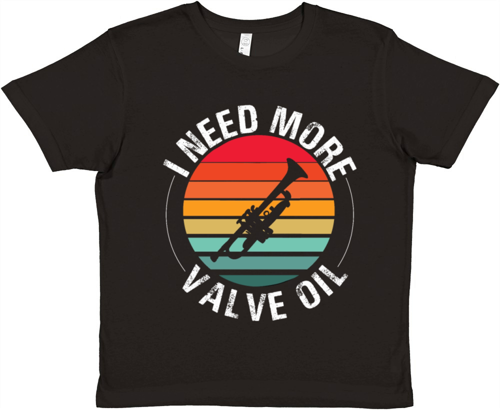 Trumpeter Vintage Valve Oil Marching Band Trumpet Premium Kids Crewneck T-shirt