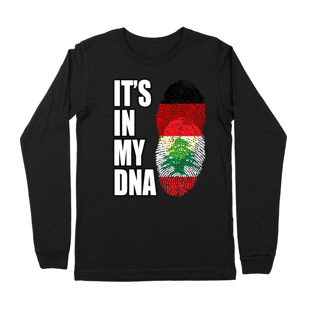 German And Lebanese Mix DNA Flag Heritage Premium Long Sleeve