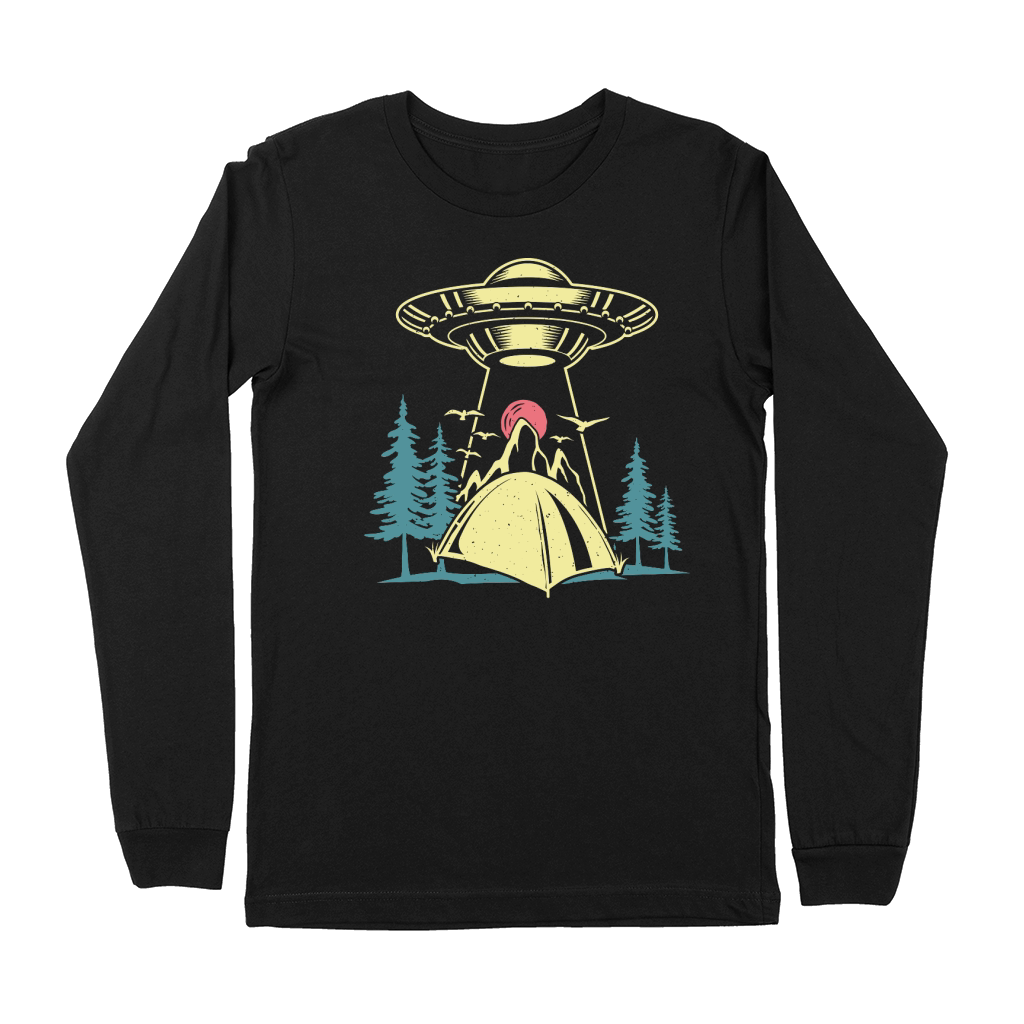 Vintage UFO Alien camping mountain Premium Long Sleeve