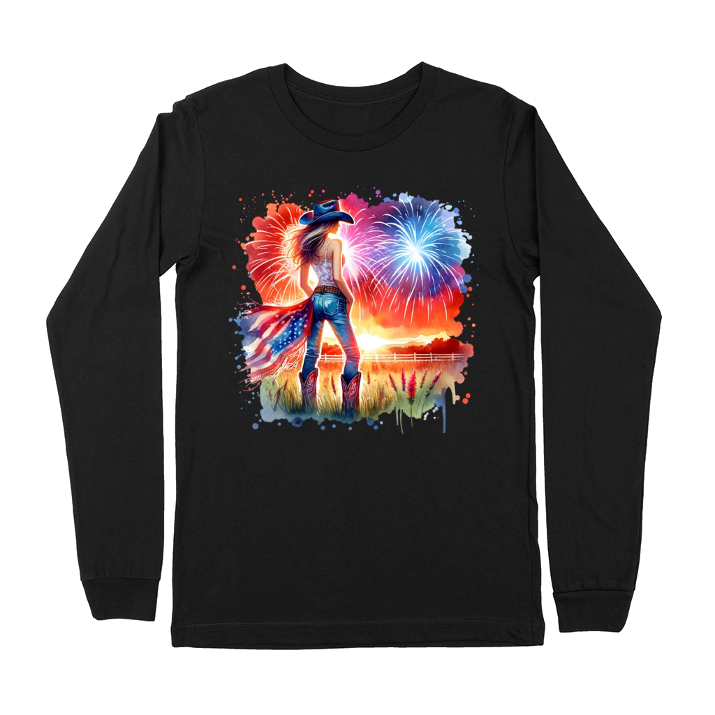 Watercolor Cowgirl 02 Premium Long Sleeve