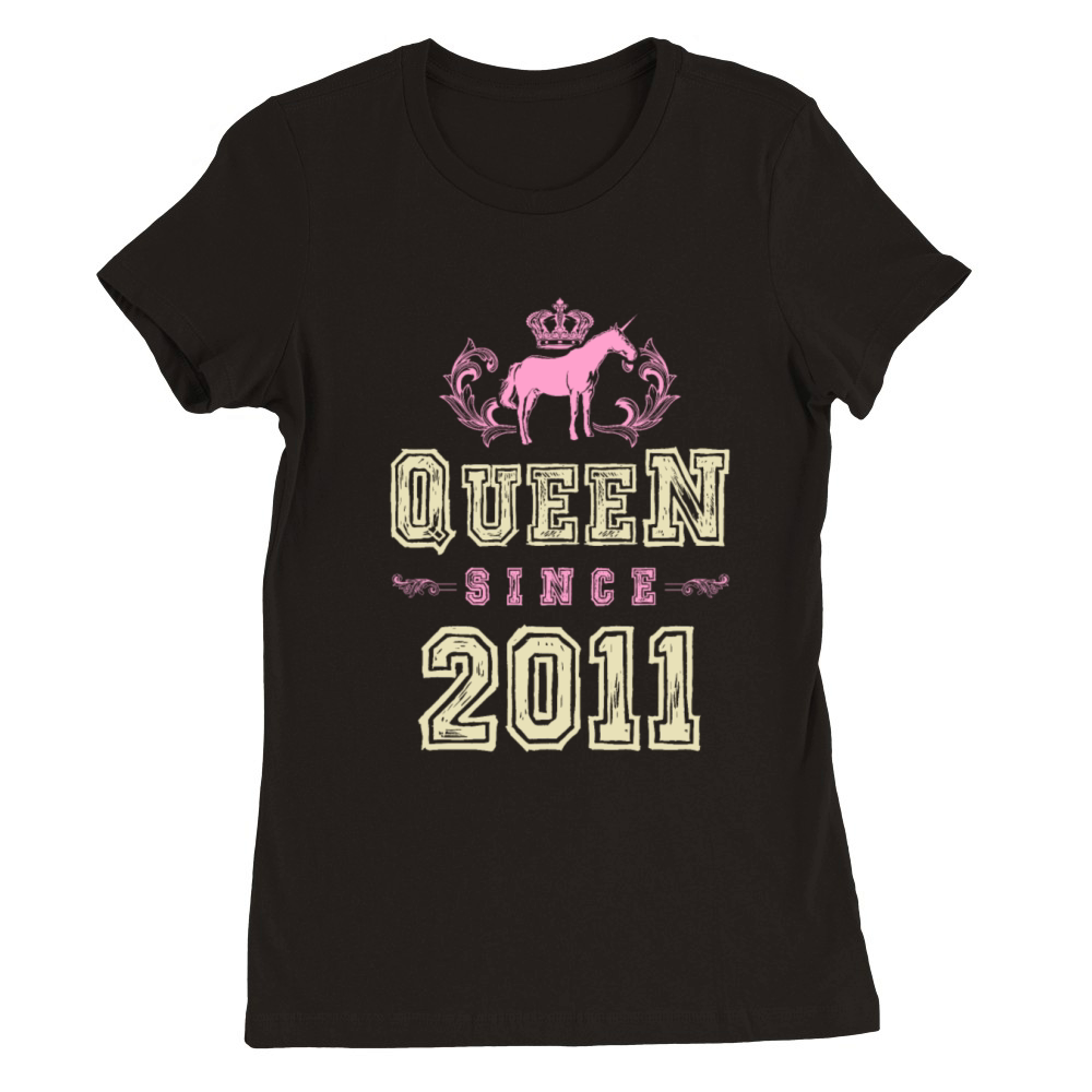 2011 Queen unicorn Premium Womens Crewneck T-shirt