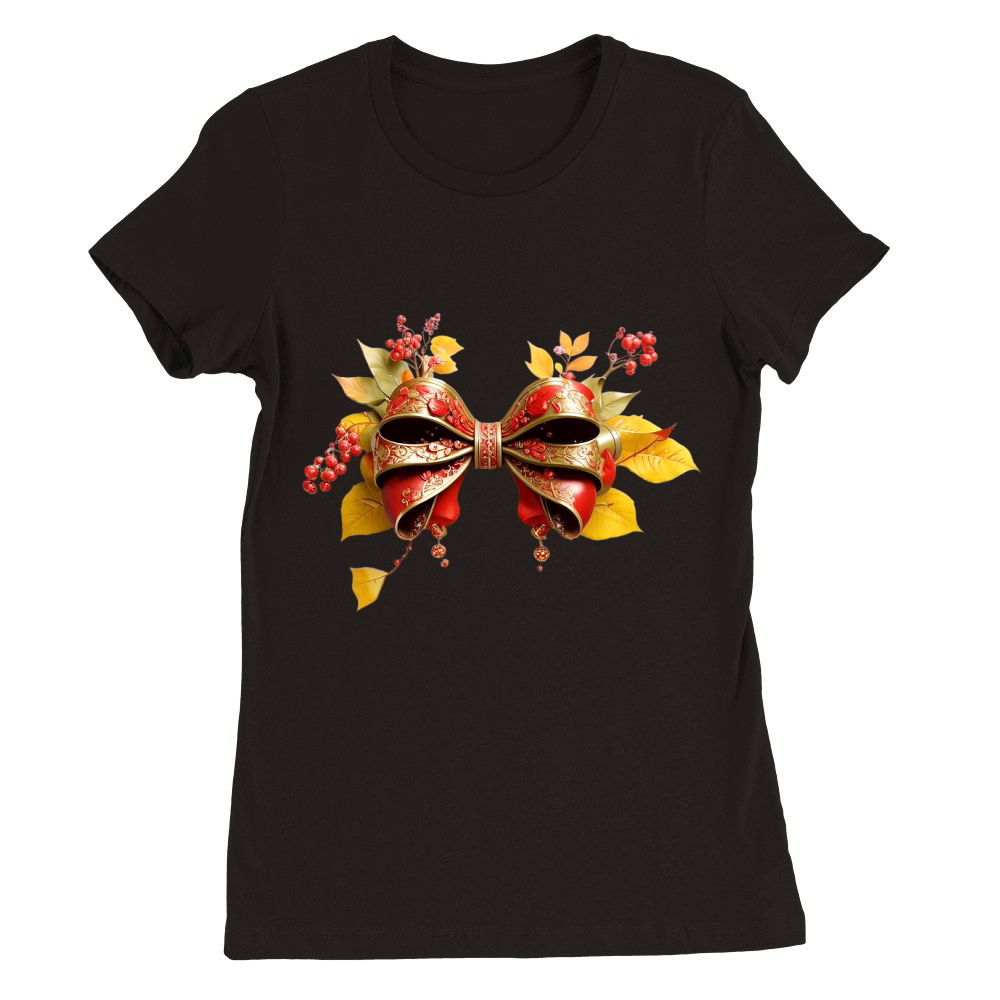 Fall Coquette bow sublimation 02 Premium Womens Crewneck T-shirt