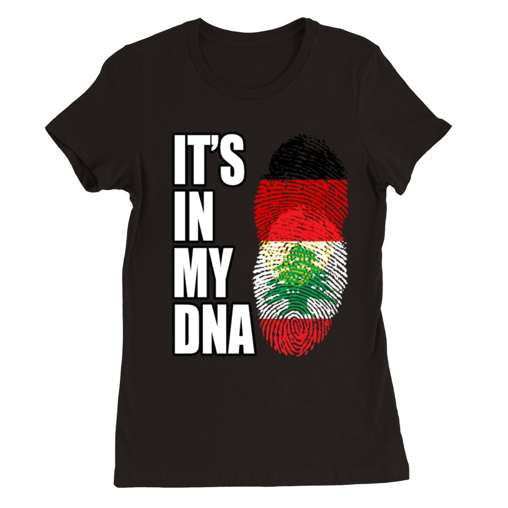German And Lebanese Mix DNA Flag Heritage Premium Womens Crewneck T-shirt