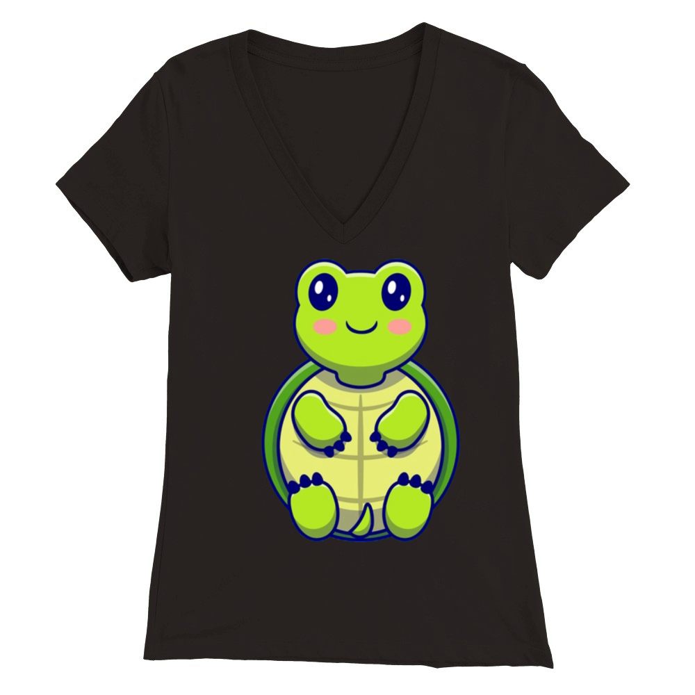 Cute turtle sit Premium Womens V-Neck T-shirt
