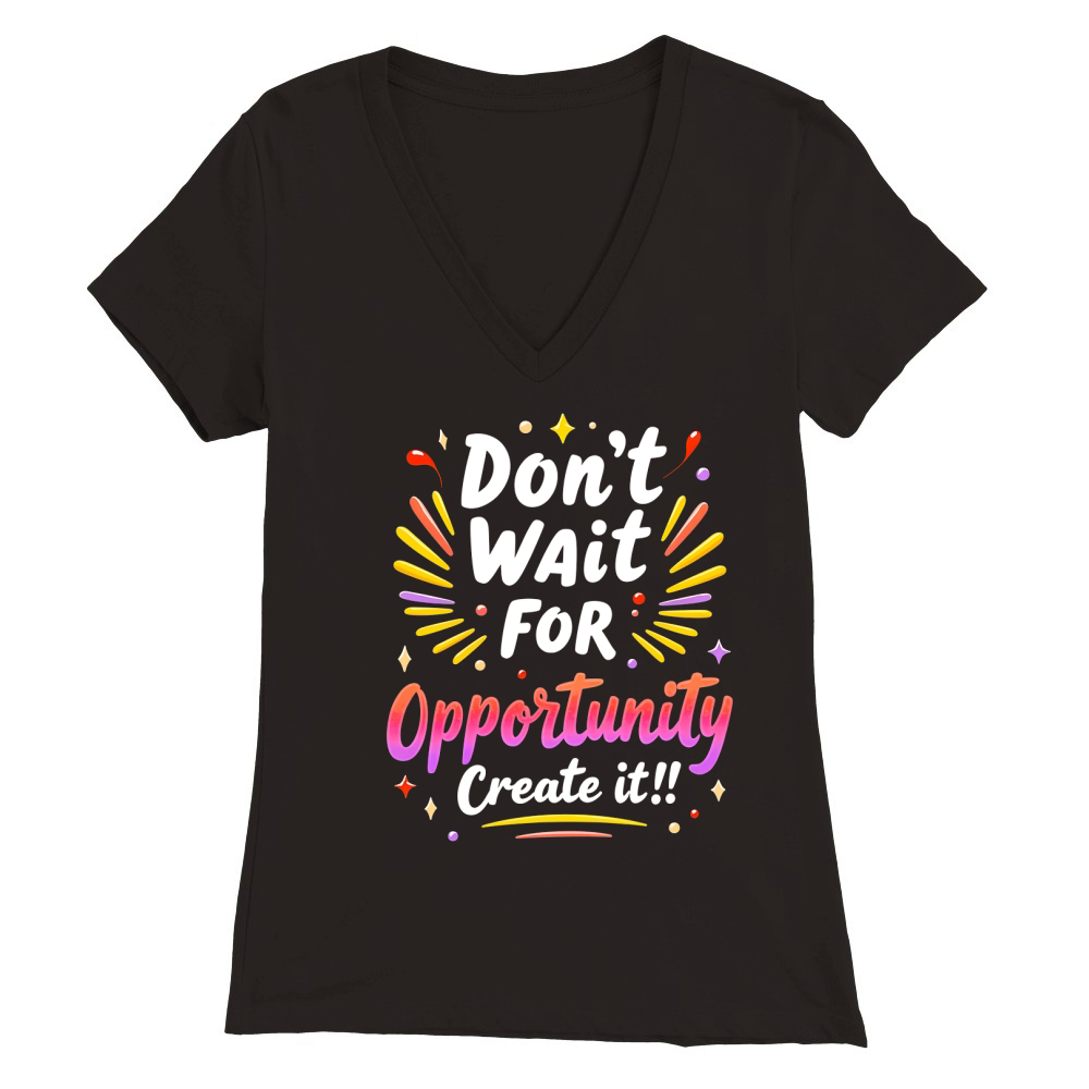 Dont Wait For Opportunity Creata It! 1 Premium Womens V-Neck T-shirt