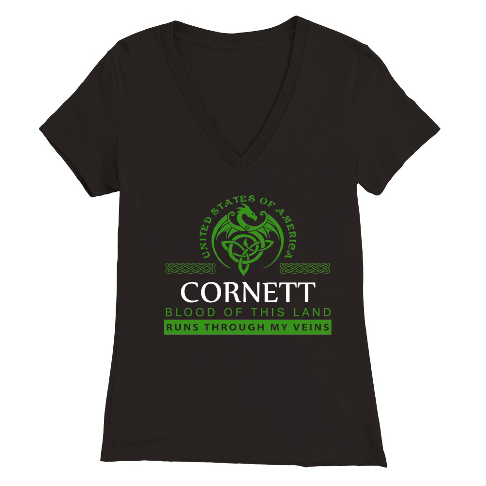 Keep Calm and Let CORNETT Handle it. Gift T-Shirt Premium Womens V-Neck T-shirt