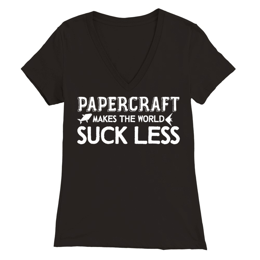 Papercraft Joke Origami Artwork Paper Cardmaking Premium Womens V-Neck T-shirt