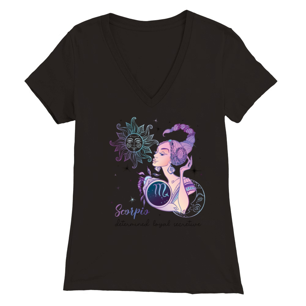 Scorpio Zodiac Sign Birthday Gifts Horoscope Woman Premium Womens V-Neck T-shirt