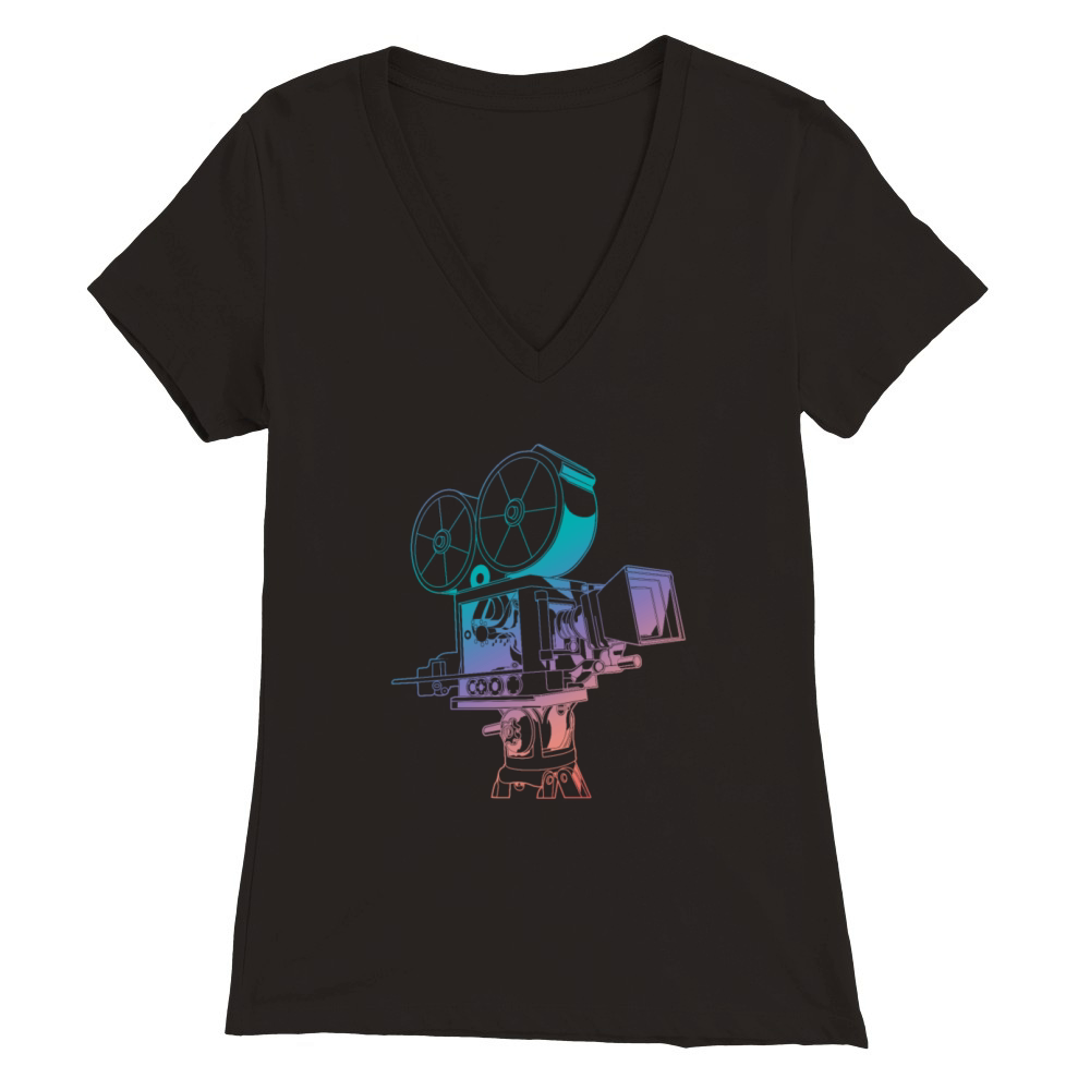 Vintage Video Camera Premium Womens V-Neck T-shirt