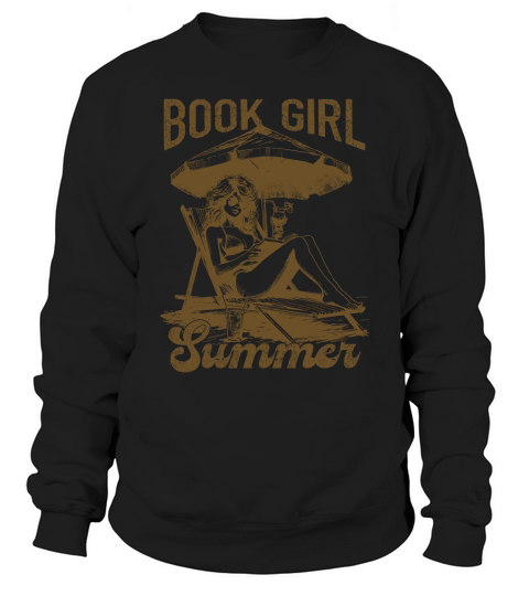 Book Girl Summer L Brown Sweatshirt Unisex