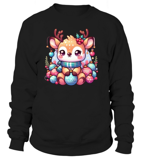 Cute Deer Christmas Watercolor Clipart3 Sweatshirt Unisex