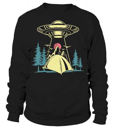 Vintage UFO Alien camping mountain Sweatshirt Unisex
