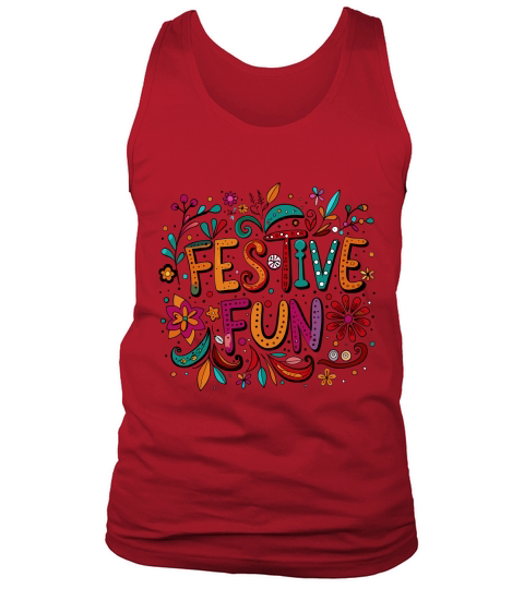 Festive Fun bright colors with playful doodles Tank Top Unisex