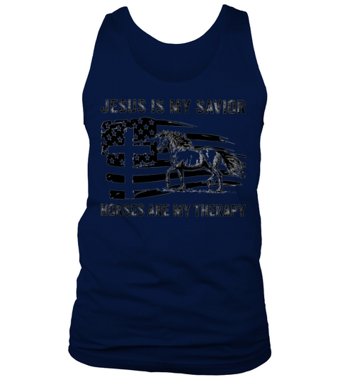Jesus Is My Savior Horses Are My Therapy Tank Top Unisex