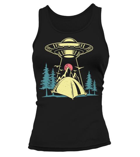 Vintage UFO Alien camping mountain Tank top Woman
