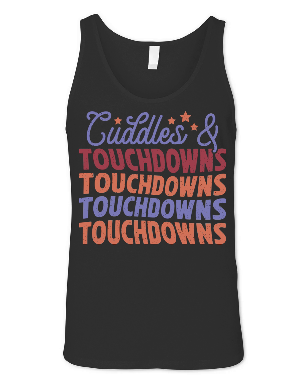 Cuddles and Touchdowns color grunge Unisex Jersey Tank