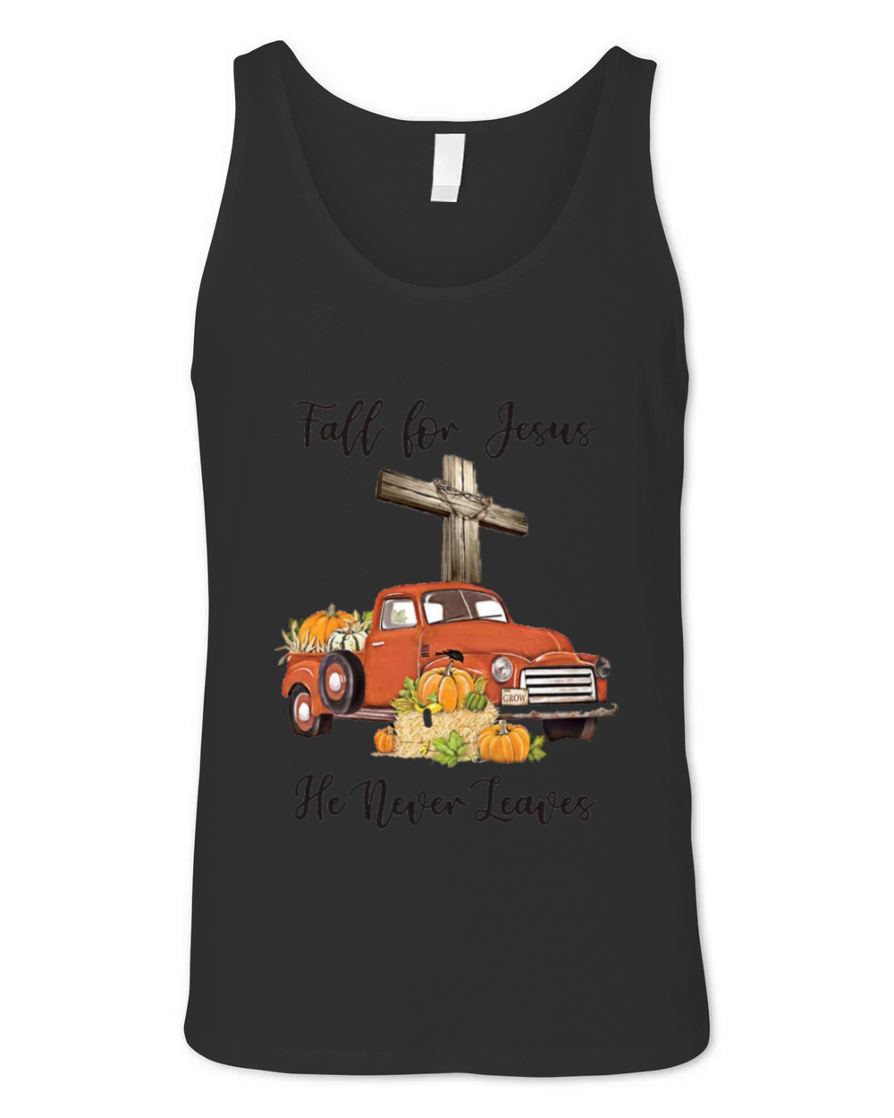 Fall for Jesus He Never Leaves Unisex Jersey Tank