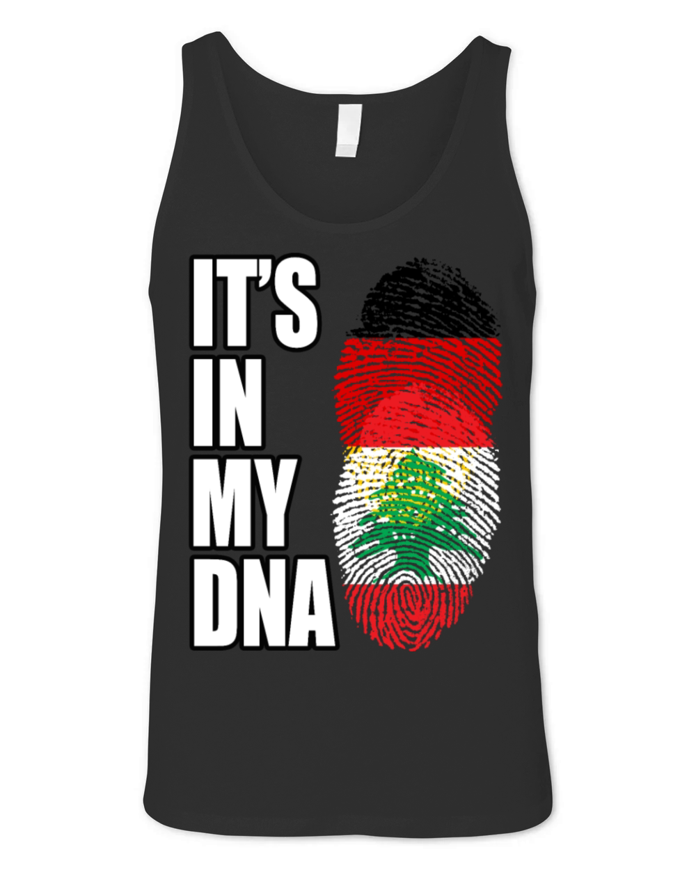 German And Lebanese Mix DNA Flag Heritage Unisex Jersey Tank