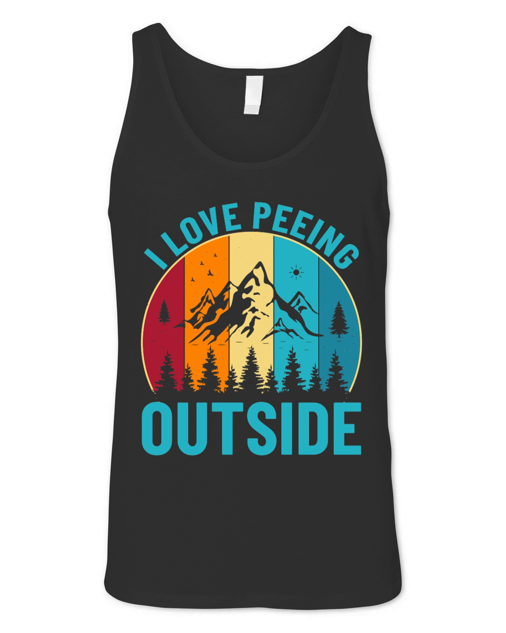 Hiking Mountain i love peeing outside 2 Unisex Jersey Tank