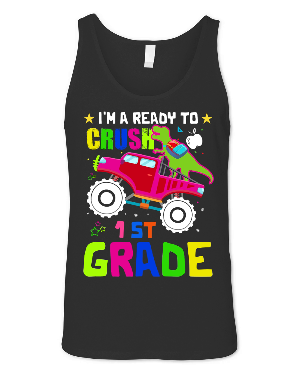 Im Ready To Crush 1st Grade Dinosaur Back To School Unisex Jersey Tank