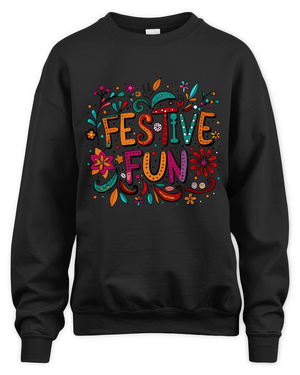 Festive Fun bright colors with playful doodles Unisex Premium Crewneck Sweatshirt