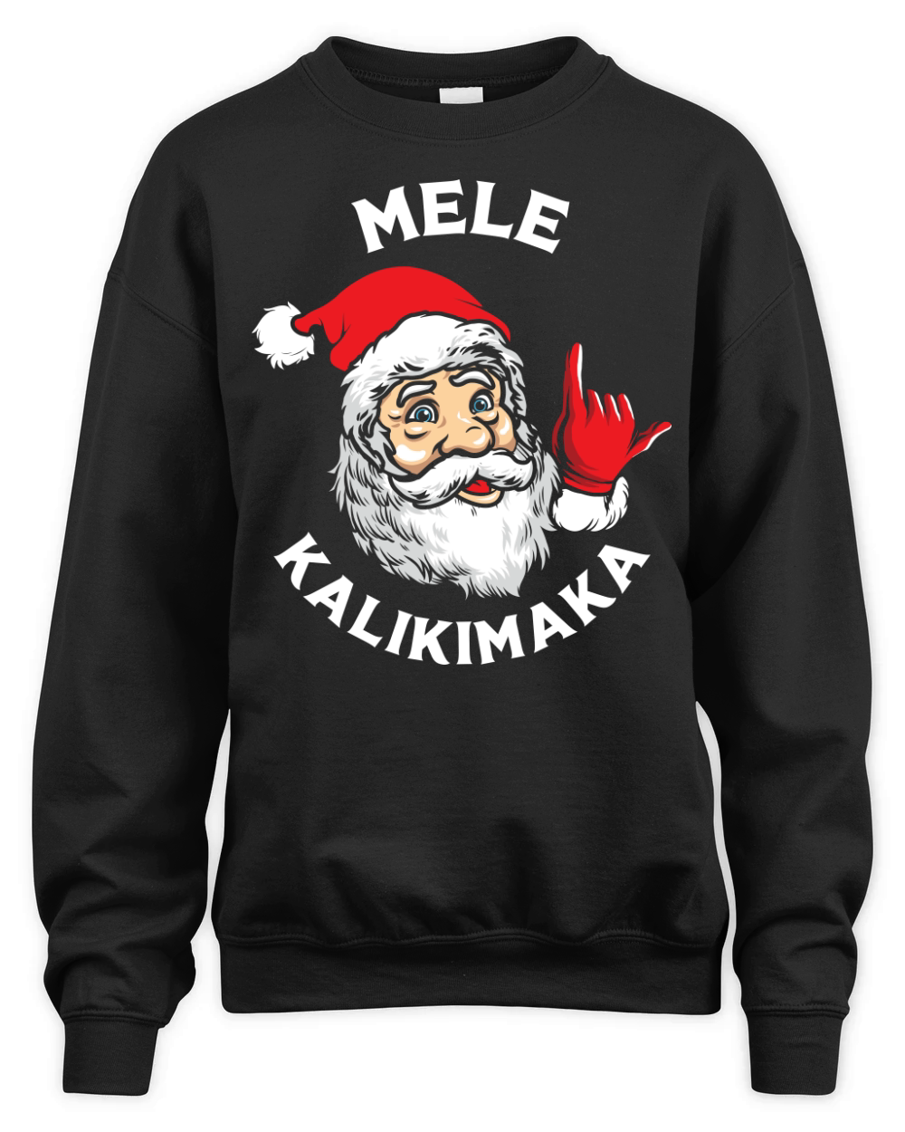Retro Christmas Mele Kalikimaka Santa Claus Shaka Unisex Premium Crewneck Sweatshirt