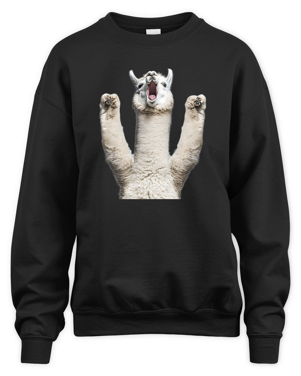 Three Alpaca Moon Weird Cursed 02 Unisex Premium Crewneck Sweatshirt