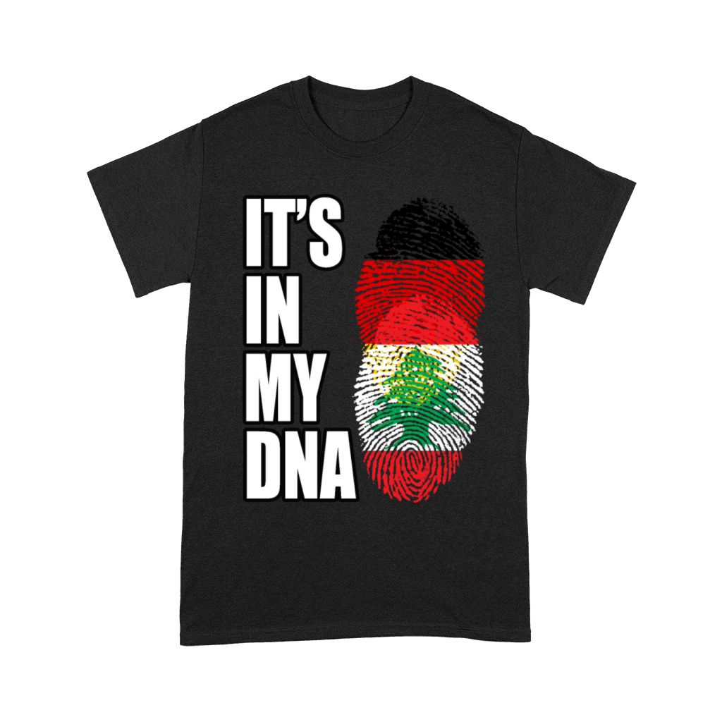 German And Lebanese Mix DNA Flag Heritage Unisex T-Shirt