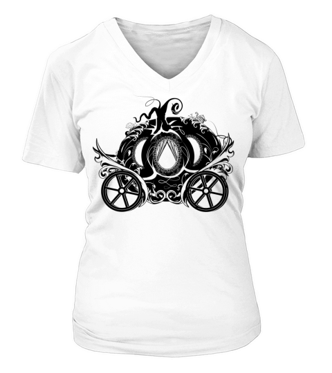 A Pumpkin Carriage V-neck T-Shirt Woman