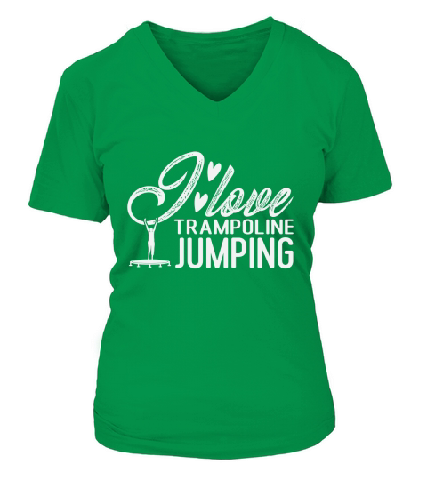 I Love Trampoline Jumping V-neck T-Shirt Woman