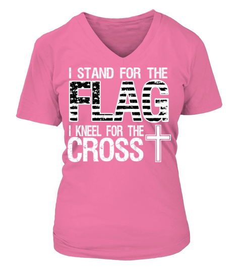 I stand for the flag I kneel for the cross V-neck T-Shirt Woman