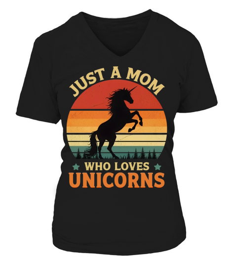 Just a mom who love unicorns V-neck T-Shirt Woman