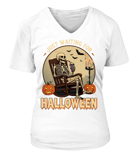 Just Waiting for Halloween V-neck T-Shirt Woman