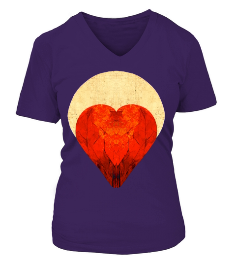 Love Heart & Moon V-neck T-Shirt Woman