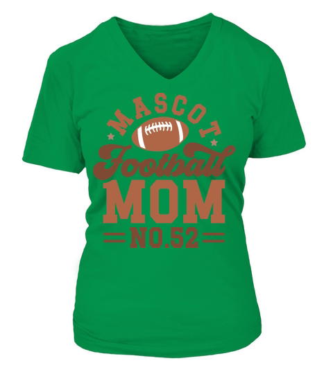 mascot football mom no.52 V-neck T-Shirt Woman