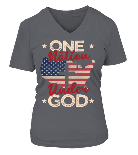 One Nation Under God V-neck T-Shirt Woman