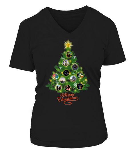 Pink Floyd Merry Christmas tree V-neck T-Shirt Woman