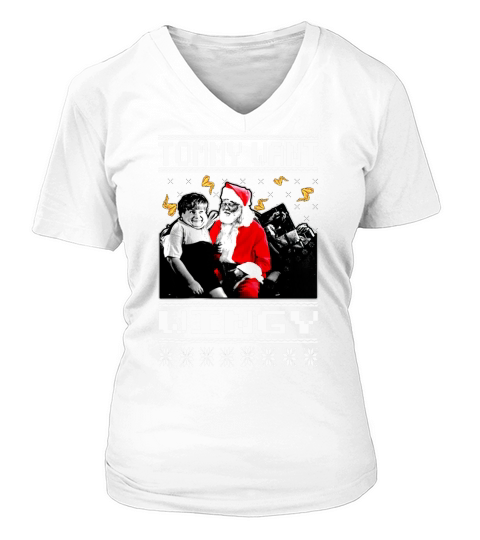 Tommy Want Wingy Santa Claus Ugly Christmas V-neck T-Shirt Woman