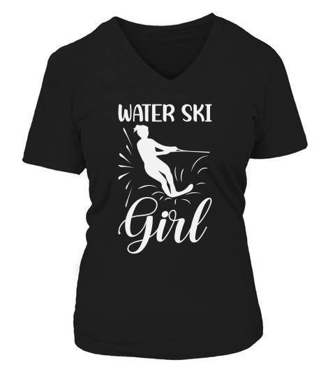 Water Ski Girl V-neck T-Shirt Woman