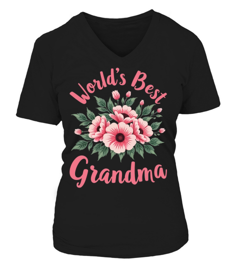 Worlds best grandma V-neck T-Shirt Woman