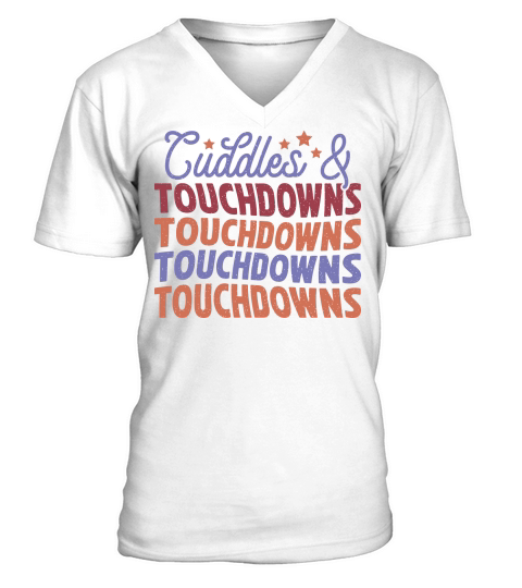 Cuddles and Touchdowns color grunge V-Neck T-shirt