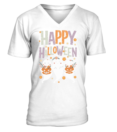 happy halloween V-Neck T-shirt